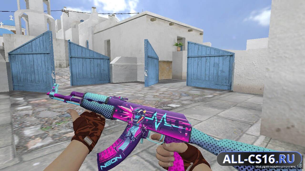 Модель оружия для CS 1.6 - AK-47 АК-47 | Неоновый гонщик