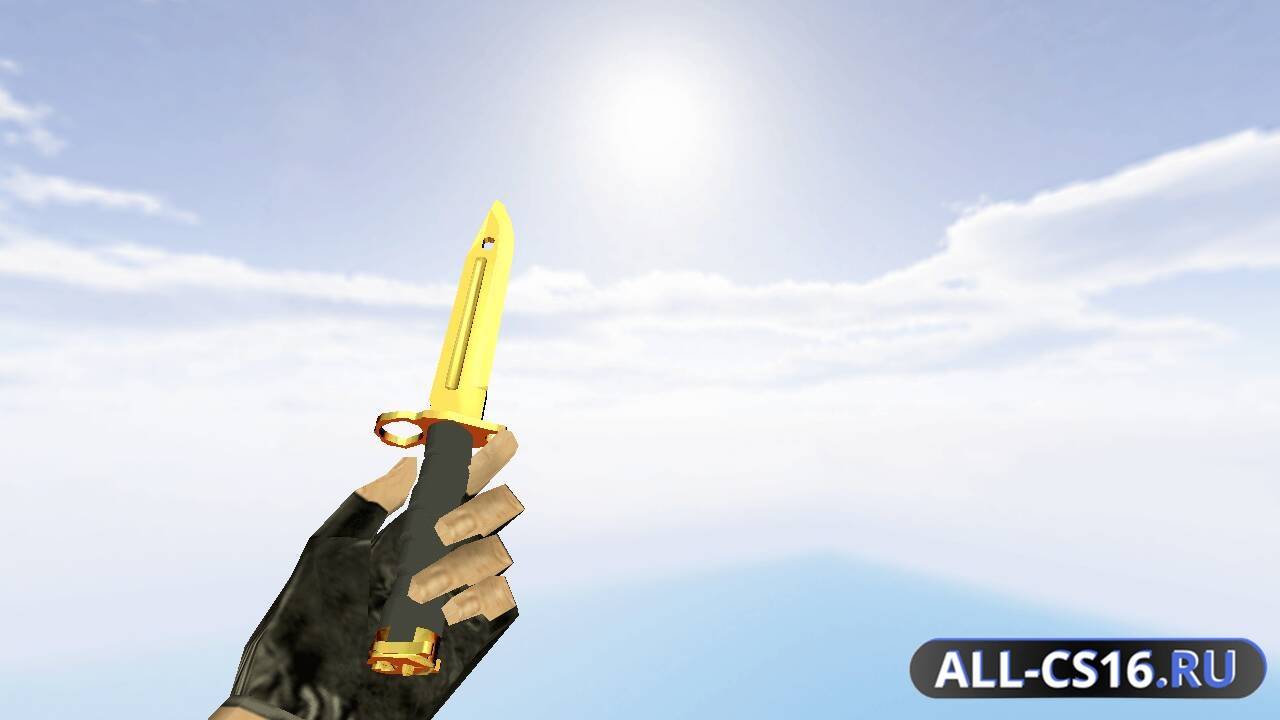Модель оружия для CS 1.6 - Штык-нож | Gold Chrome