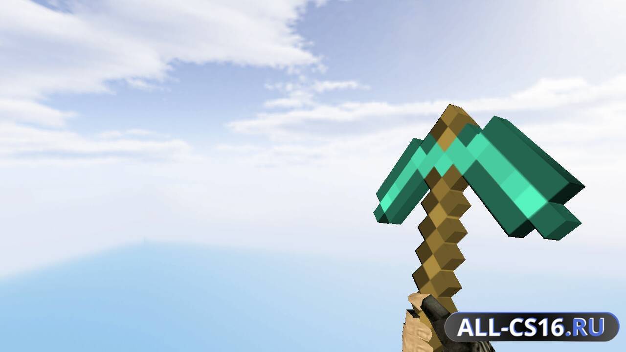 Модель оружия для CS 1.6 - Нож | Кирка из Minecraft