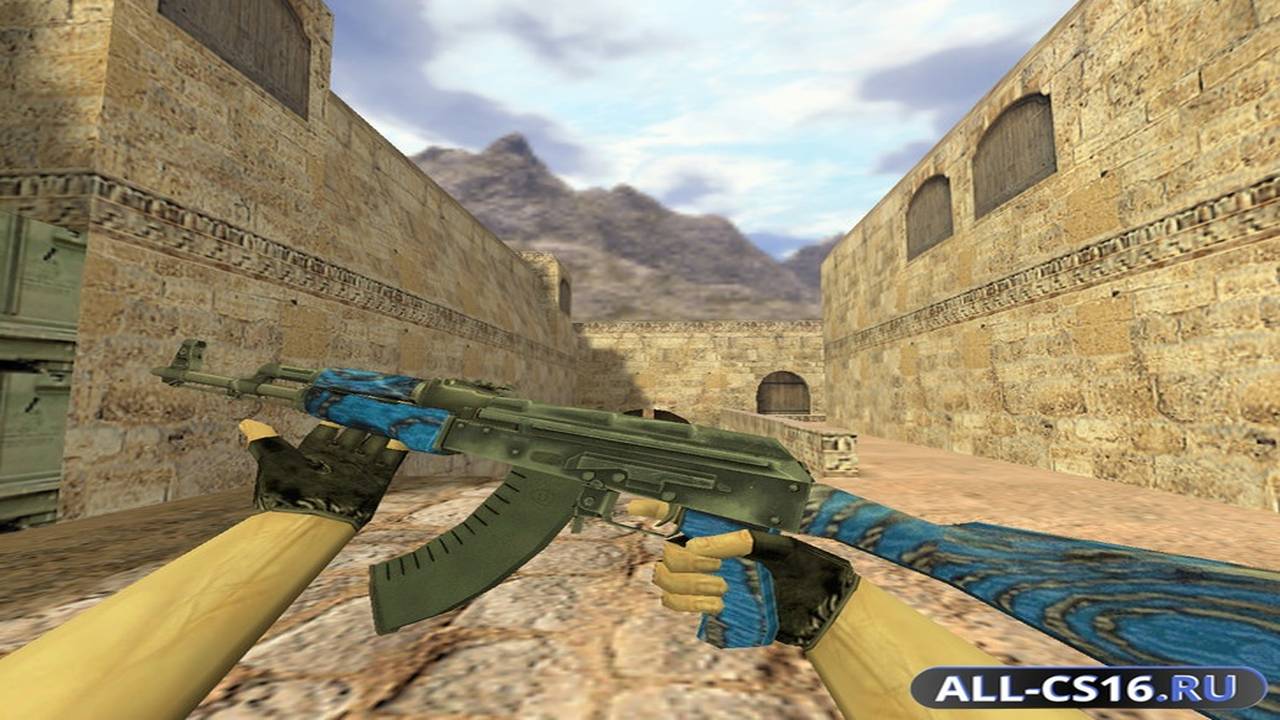 Модель оружия для CS 1.6 - AK-47 АК-47 Синий ламинат