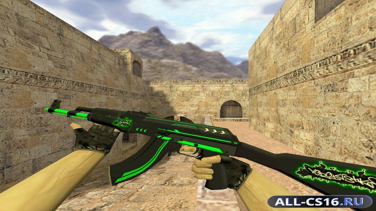 Модель оружия для CS 1.6 - AK-47 АК-47 Зеленая линия