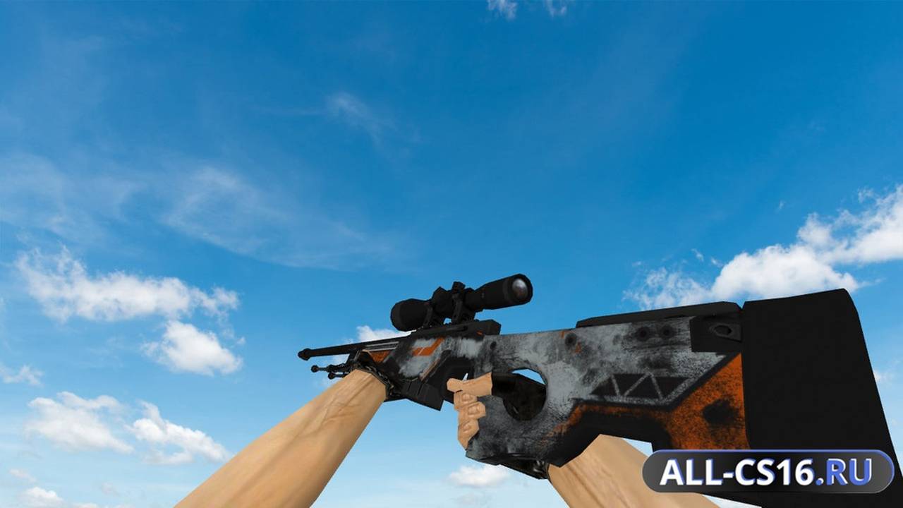 Модель оружия для CS 1.6 - AWP AWP Asiimov Поношенное