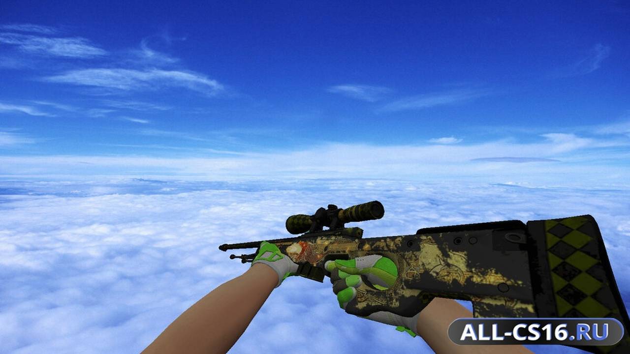 Модель оружия для CS 1.6 - AWP AWP Dragon Lore (Battle-Scarred)
