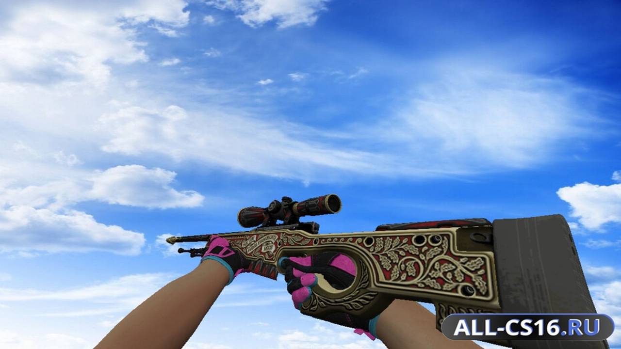 Модель оружия для CS 1.6 - AWP AWP | Принц + спортивные перчатки Порок