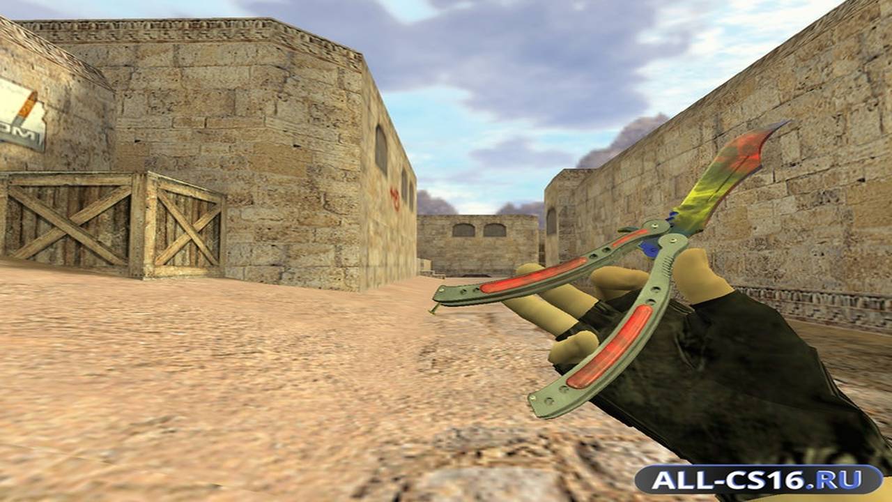Модель оружия для CS 1.6 - Нож-бабочка Мраморный градиент