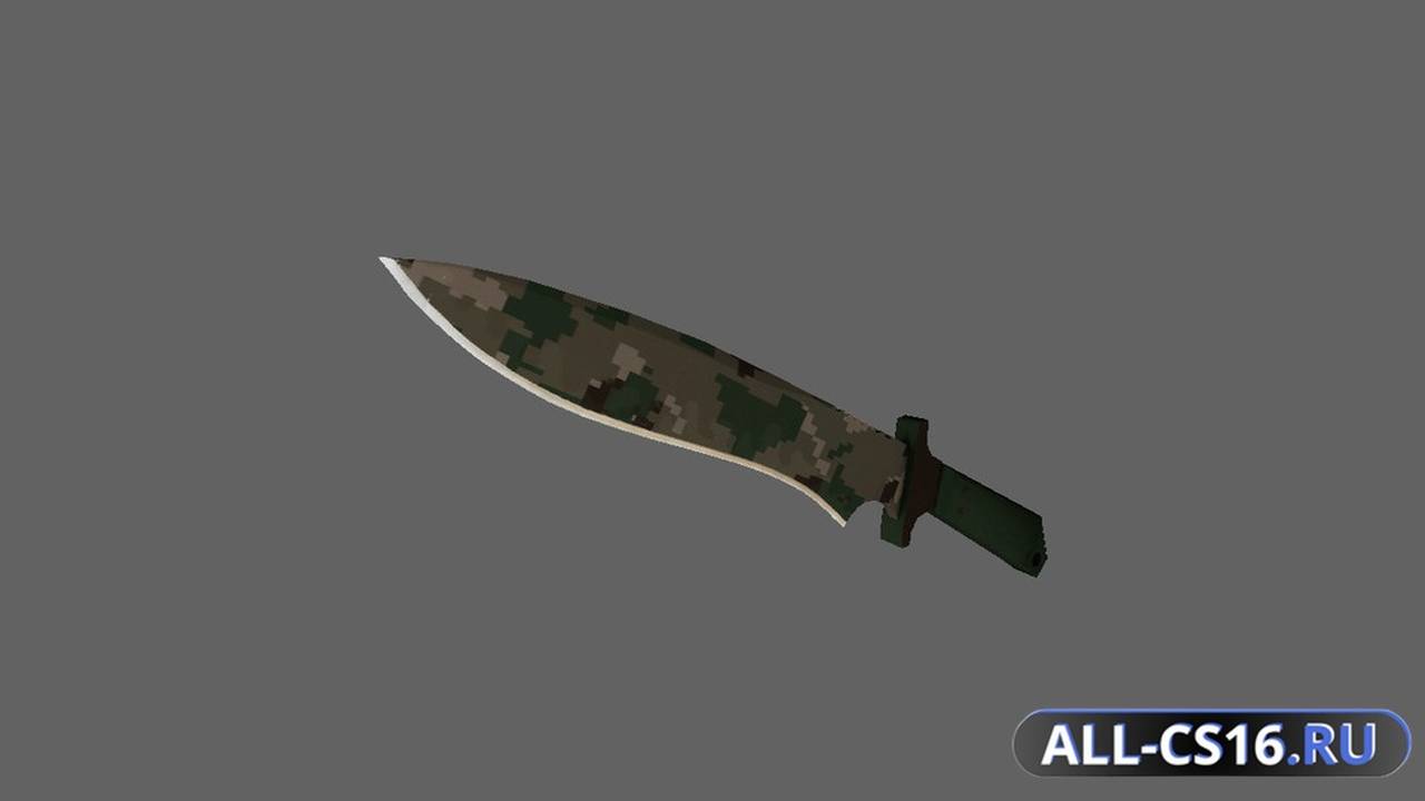 Модель оружия для CS 1.6 - Классический нож | Пиксельный камуфляж | Лес