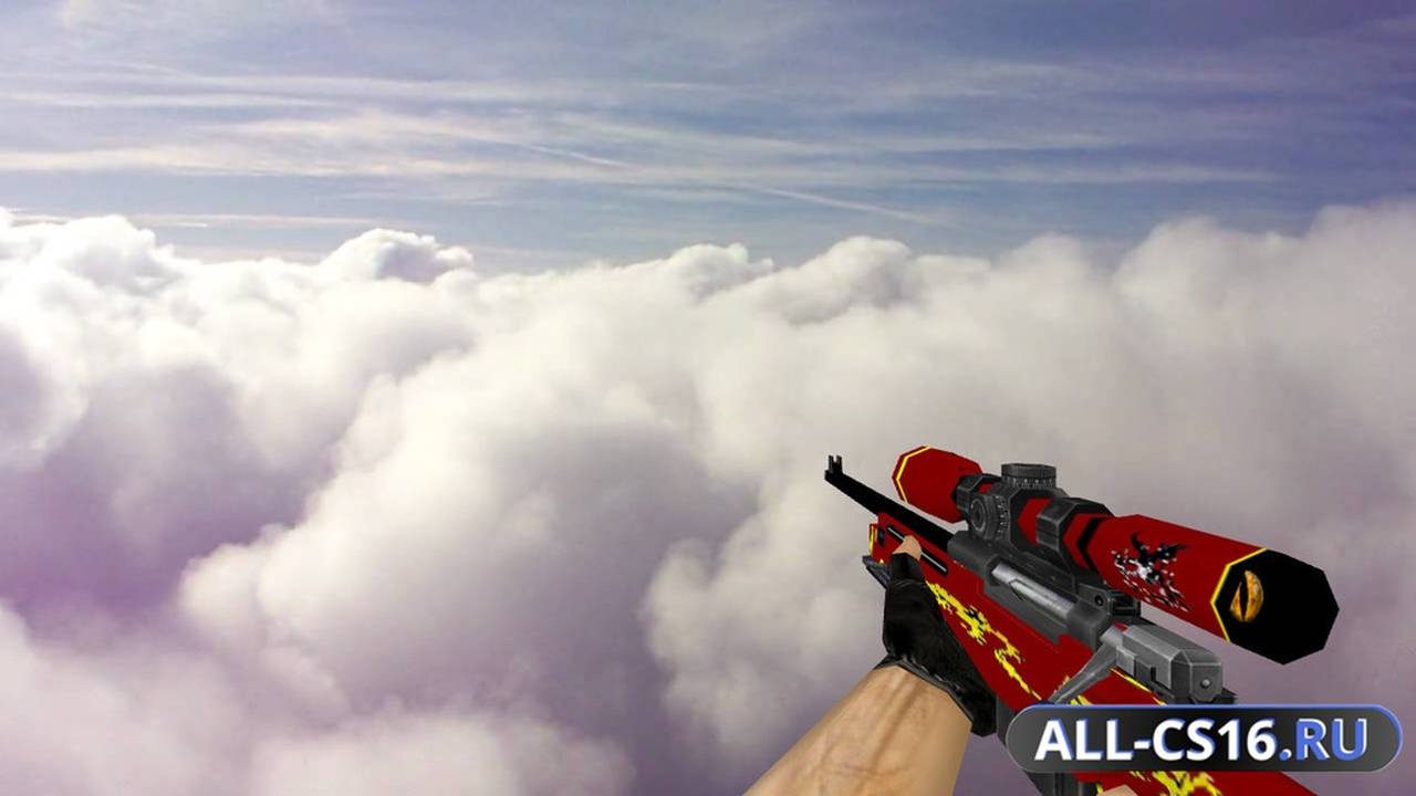 Модель оружия для CS 1.6 - AWP Default AWP Red Dragon