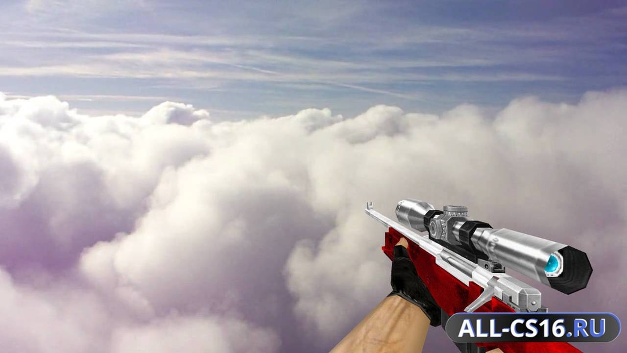 Модель оружия для CS 1.6 - AWP Default AWP Silver Red Camo