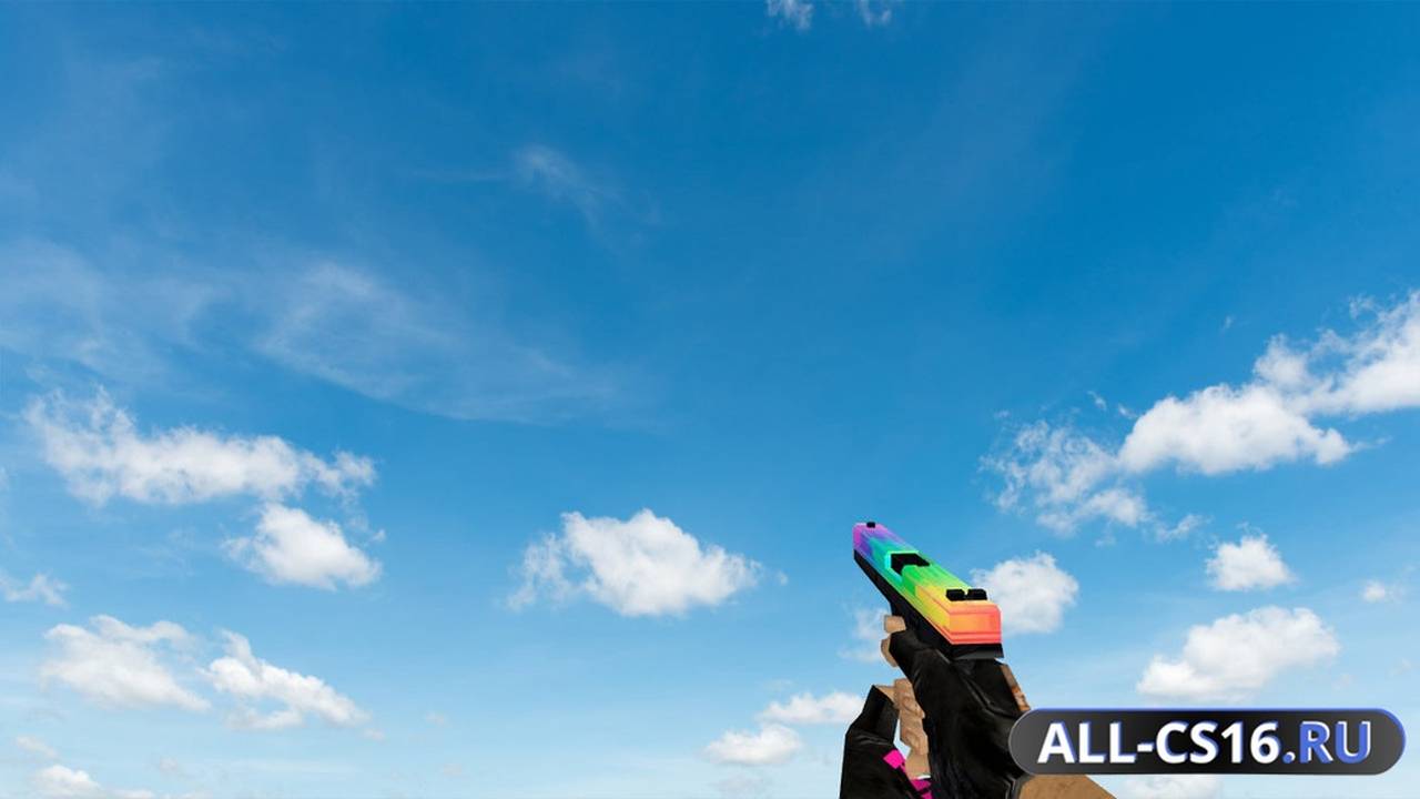Модель оружия для CS 1.6 - Glock Default Glock Glitchy Rainbow