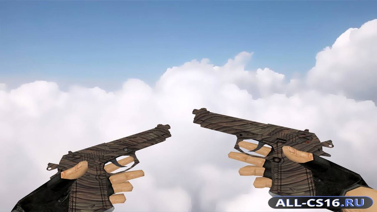 Модель оружия для CS 1.6 - Dual-Elites Dual Berettas | Сплавной лес (Drift Wood)