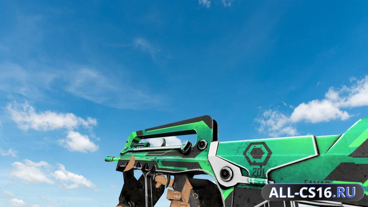 Модель оружия для CS 1.6 - Famas Famas Cyber Green