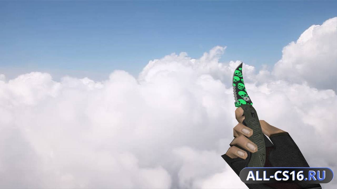 Модель оружия для CS 1.6 - Flip Knife Skull Pattern