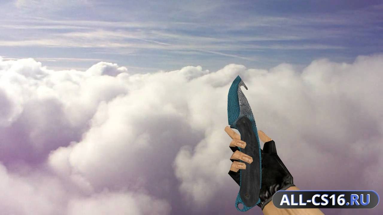 Модель оружия для CS 1.6 - Gut Knife Bark Beetle Blue