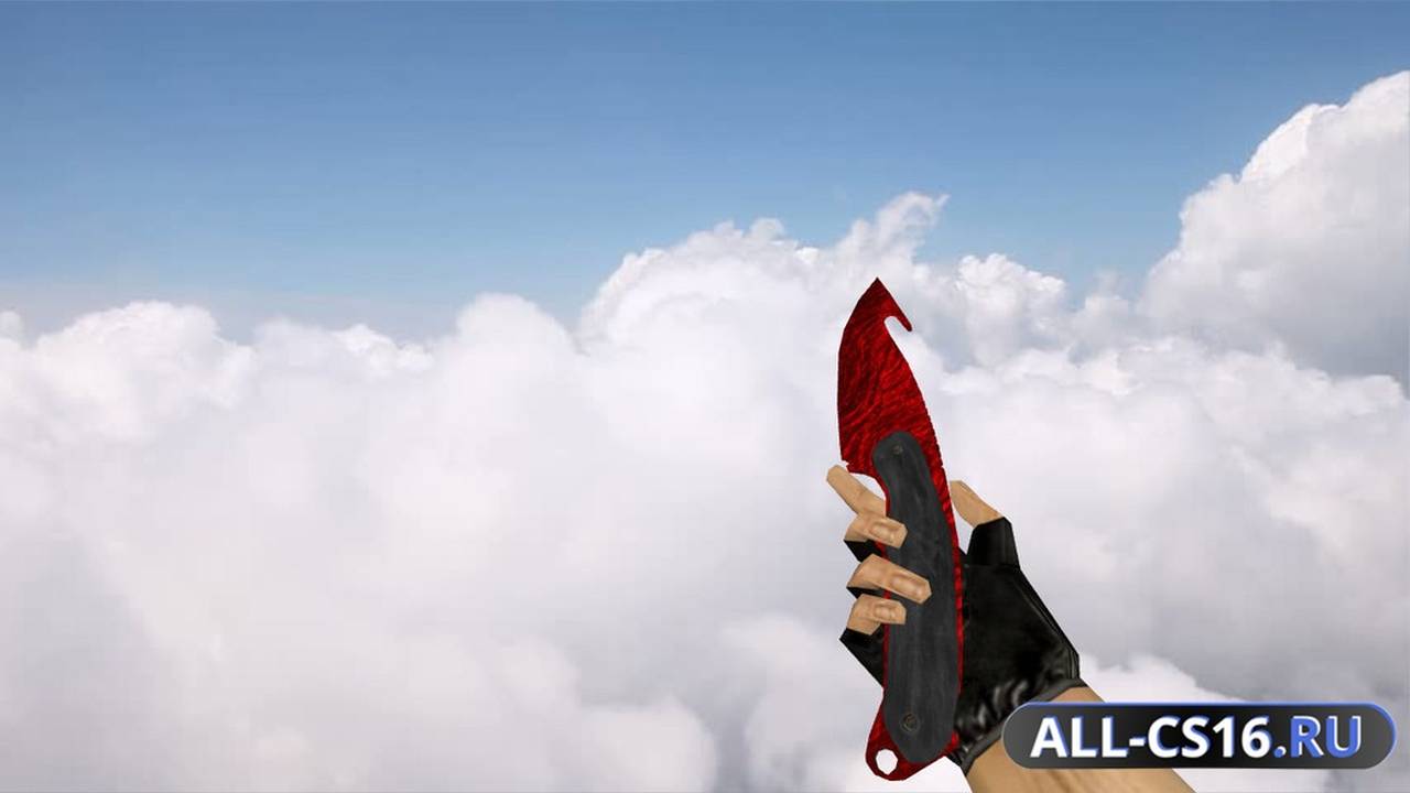 Модель оружия для CS 1.6 - Gut Knife Ruby Red