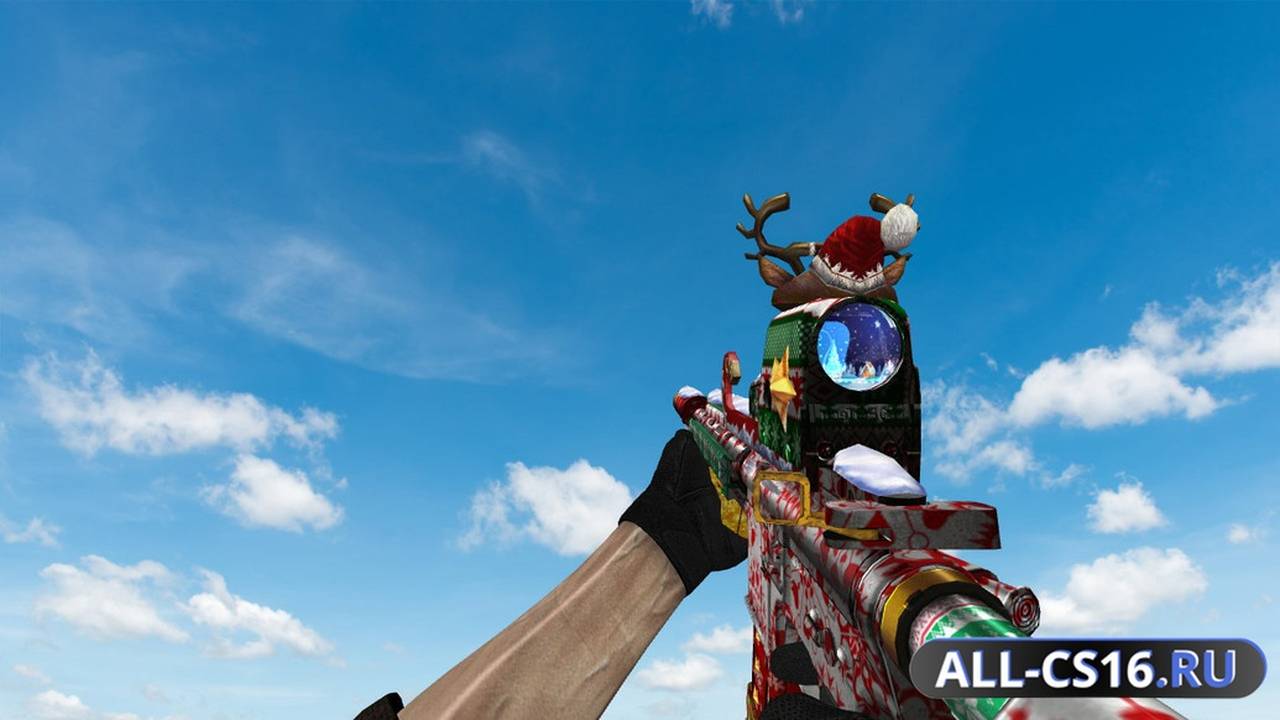 Модель оружия для CS 1.6 - M4A1 HK-416 Merry Christmas