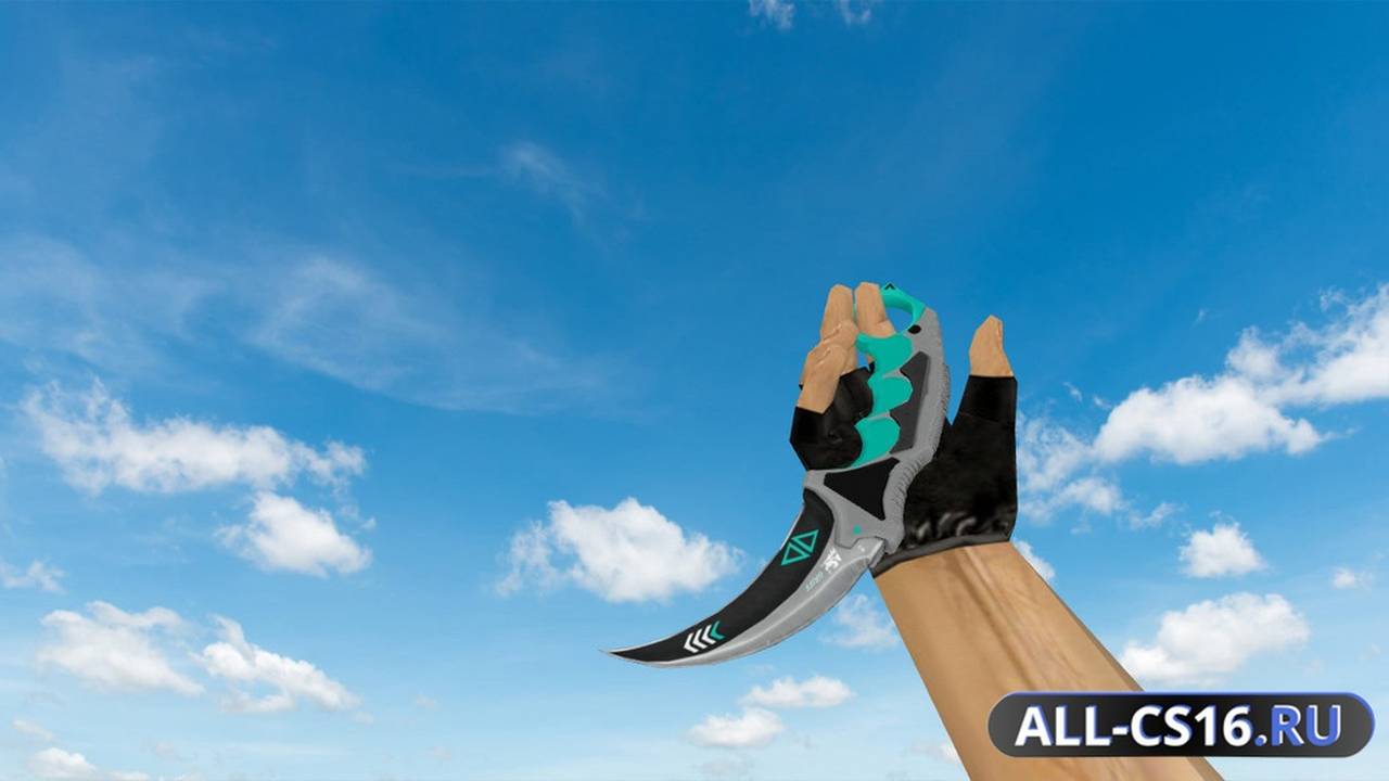 Модель оружия для CS 1.6 - Karambit Asiimov Reworked Blue