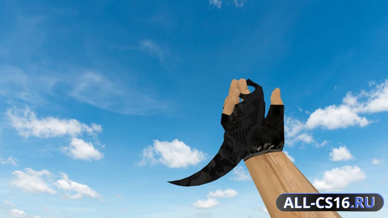 Модель оружия для CS 1.6 - Karambit Black Camo