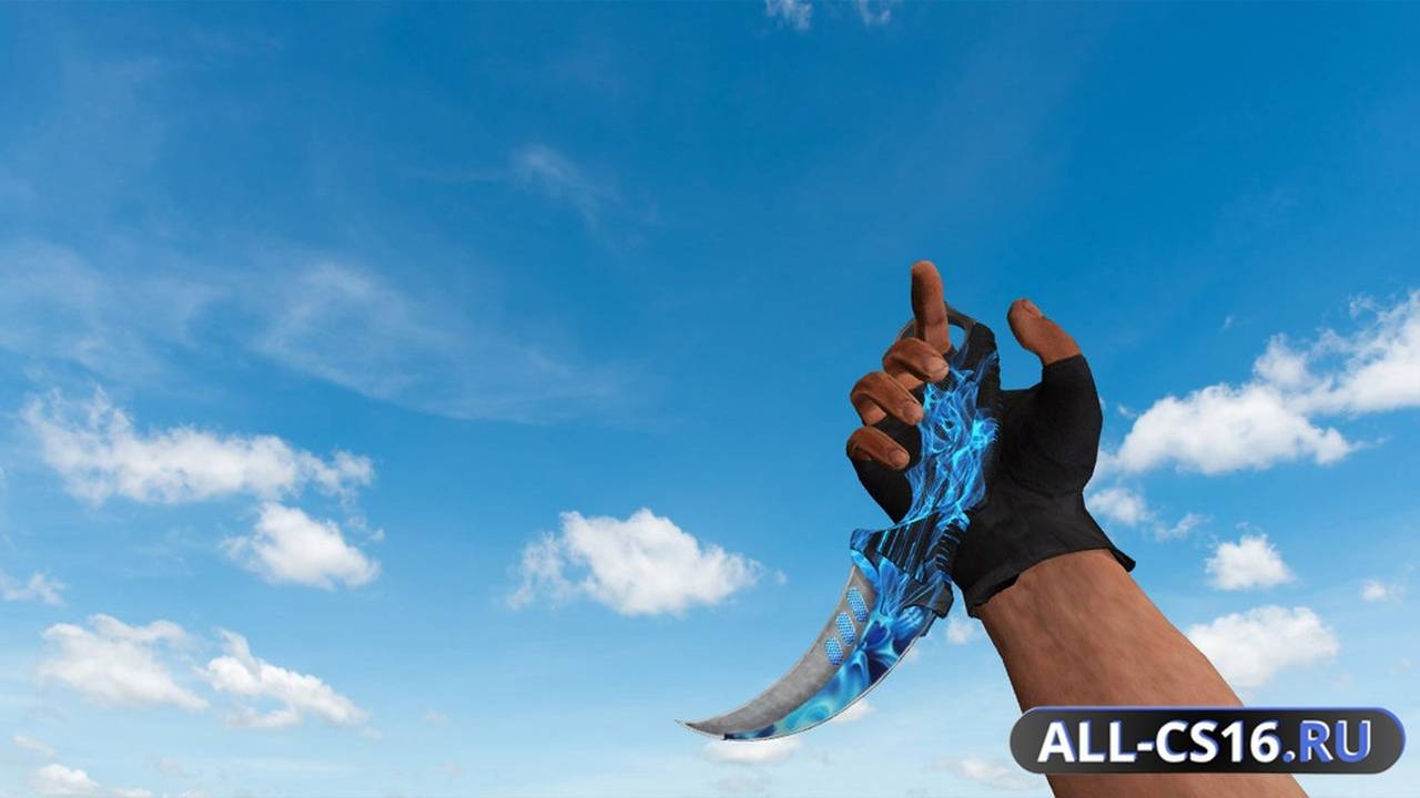 Модель оружия для CS 1.6 - Karambit Blue Flame