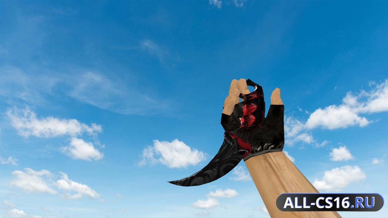 Модель оружия для CS 1.6 - Karambit Red Khokhloma