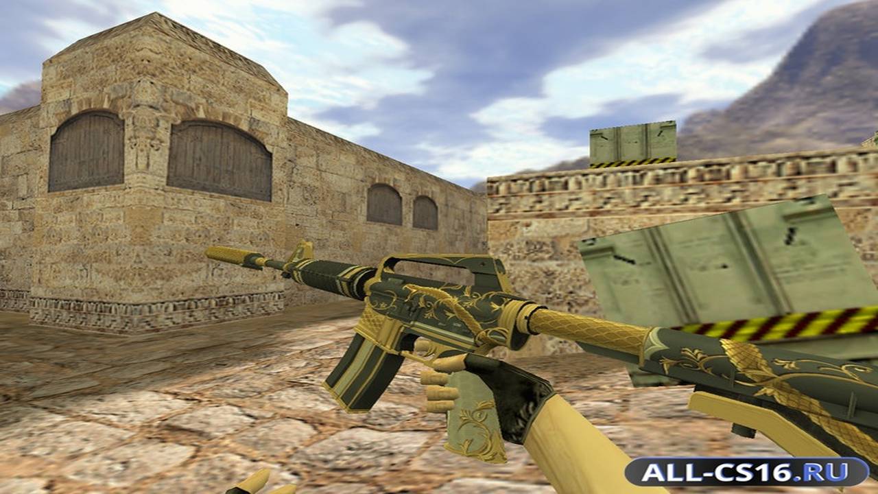 Модель оружия для CS 1.6 - M4A1 М4А1 Золотая спираль