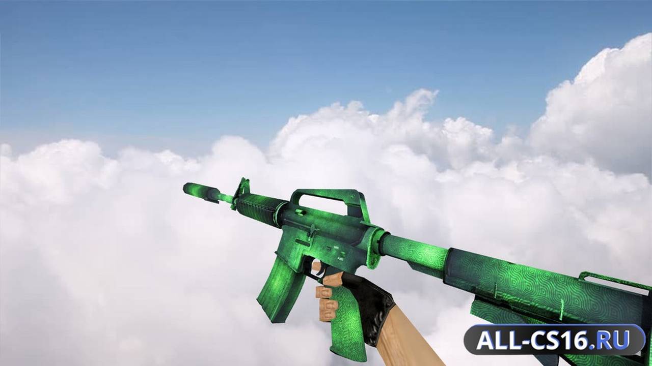 Модель оружия для CS 1.6 - M4A1 М4А1 | Зеленая гравировка