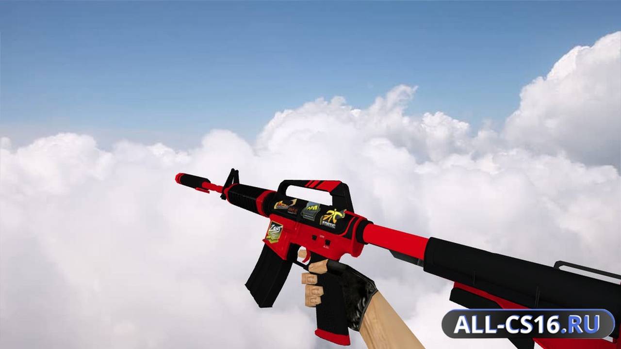 Модель оружия для CS 1.6 - M4A1 M4A1 Red Pleasure w Stickers