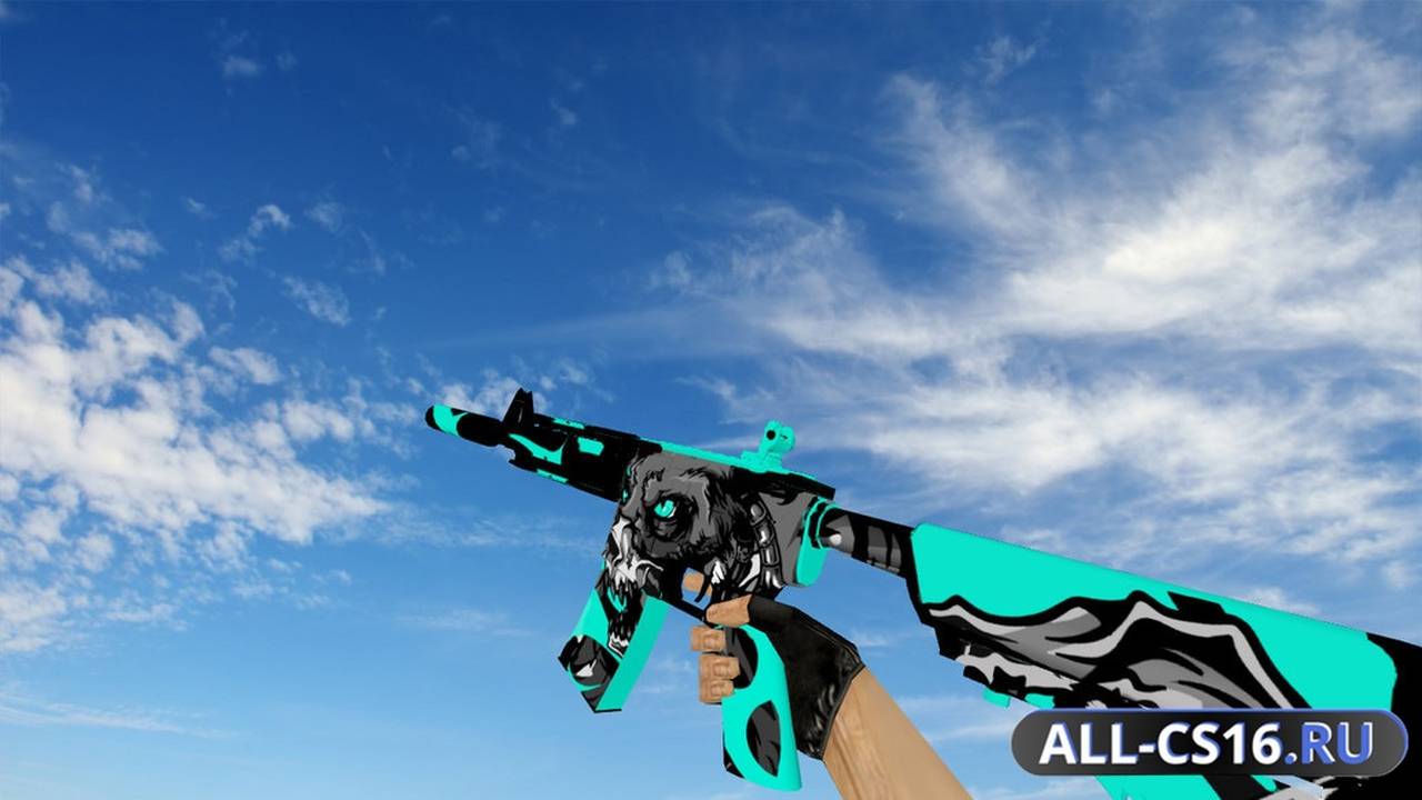 Модель оружия для CS 1.6 - M4A1 M4A4 Aqua Chaos