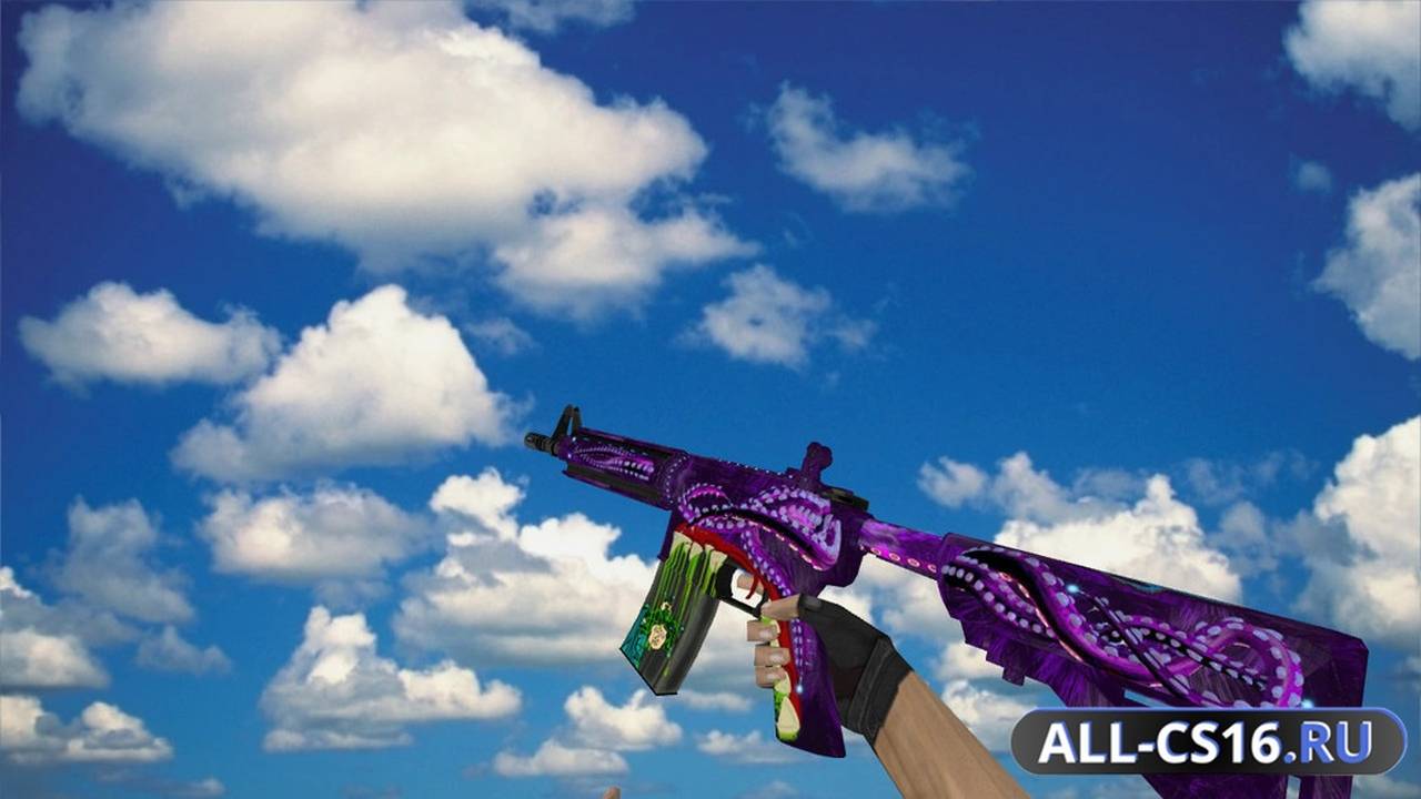 Модель оружия для CS 1.6 - M4A1 M4A4 Poseidon Amethyst