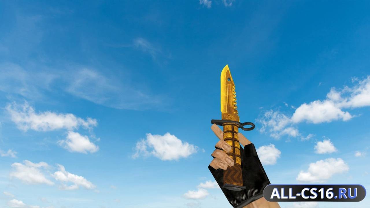 Модель оружия для CS 1.6 - M9 Bayonet Fine Gold