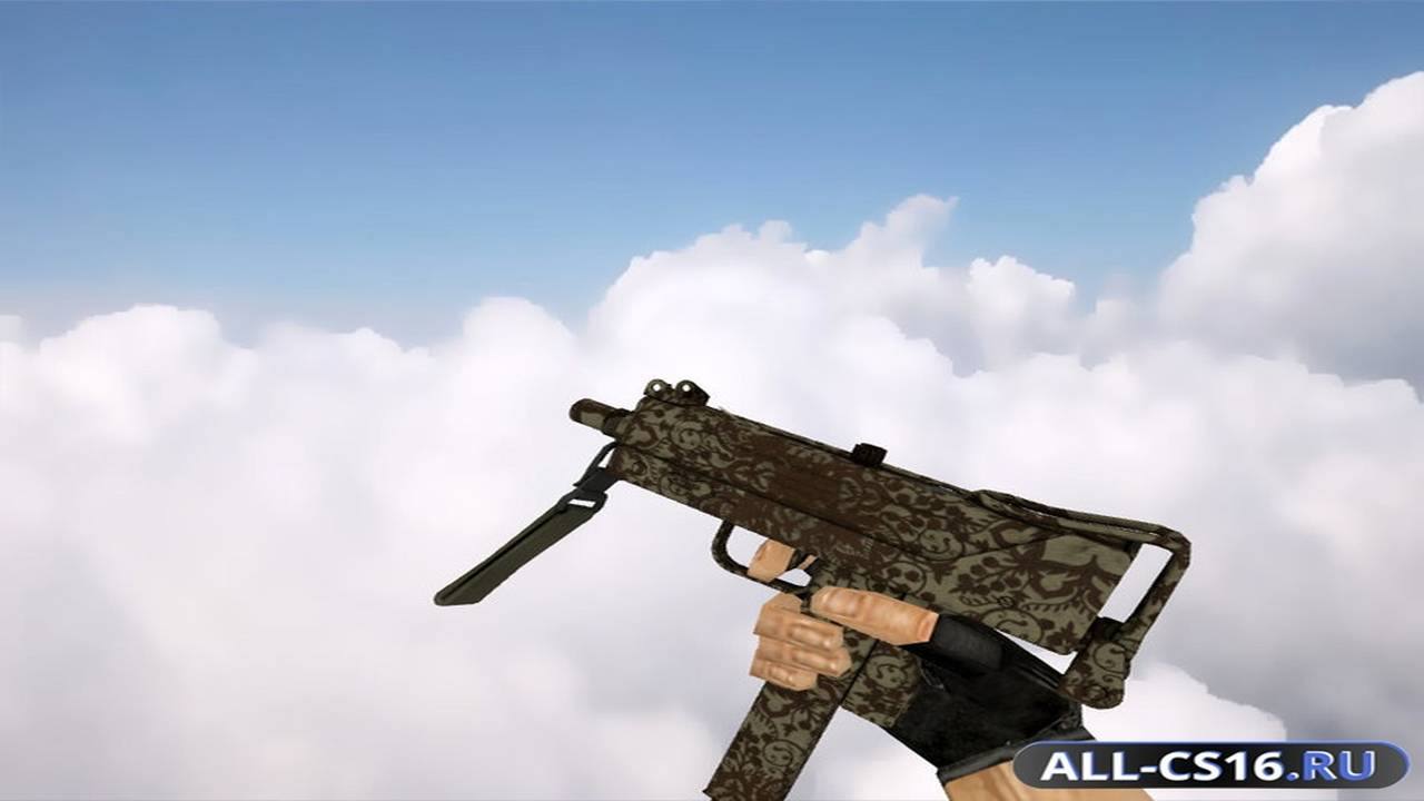 Модель оружия для CS 1.6 - MAC-10 MAC-10 | Дамасская охра (Sienna Damask)