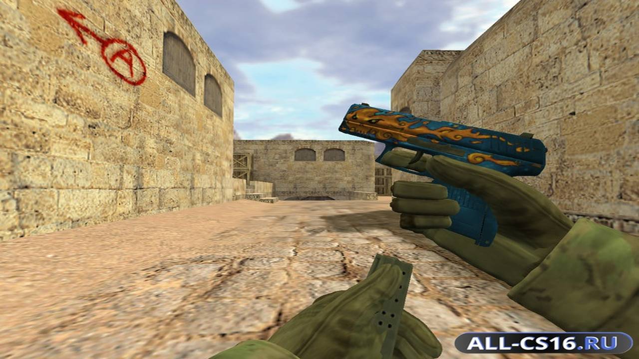 Модель оружия для CS 1.6 - USP P2000 Огненный