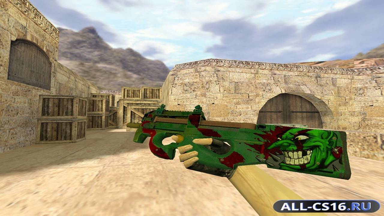Модель оружия для CS 1.6 - P90 P90 Зеленый гоблин