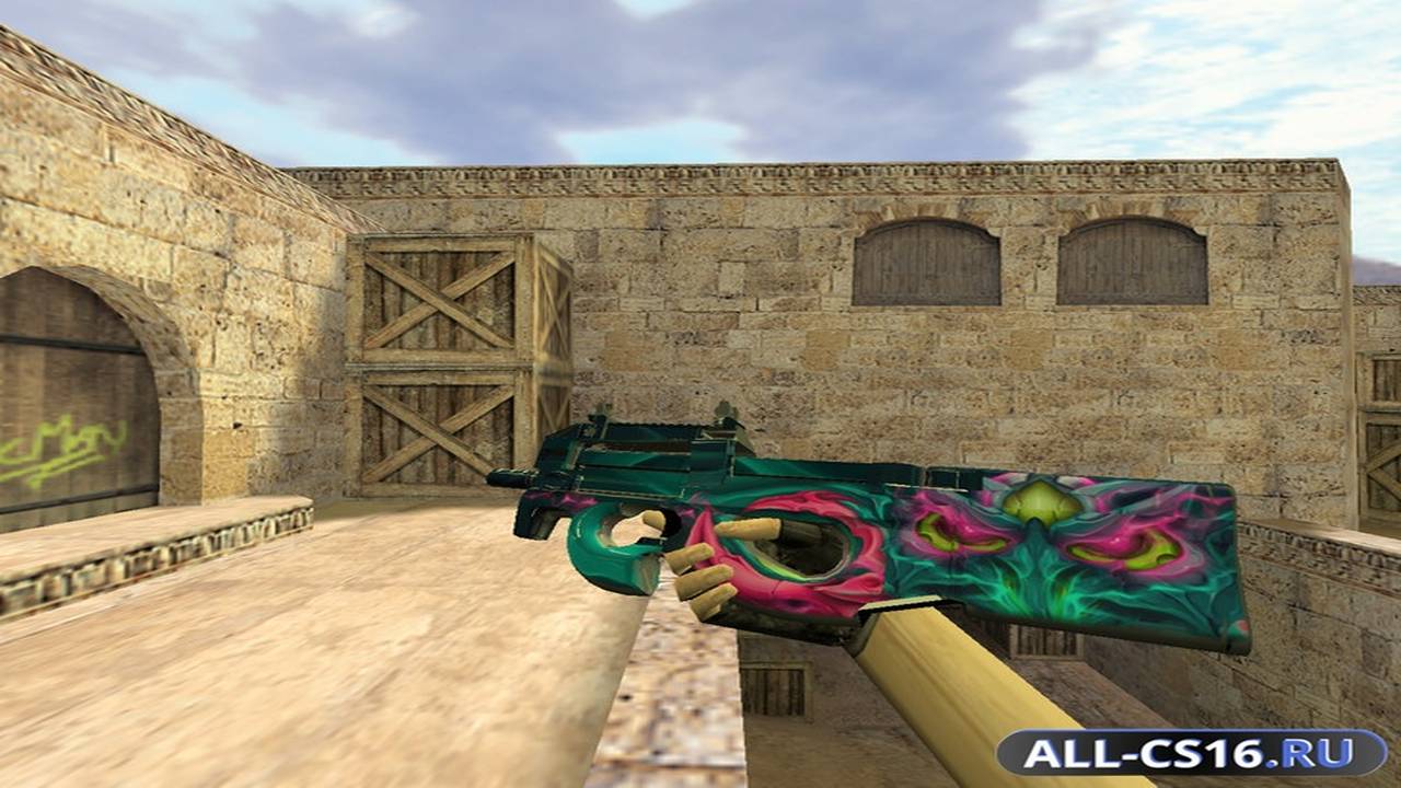 Модель оружия для CS 1.6 - P90 P90 Дух ярости