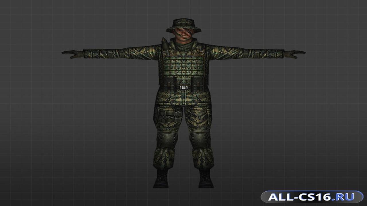 Модель игрока для CS 1.6 - Камуфляжная панамка