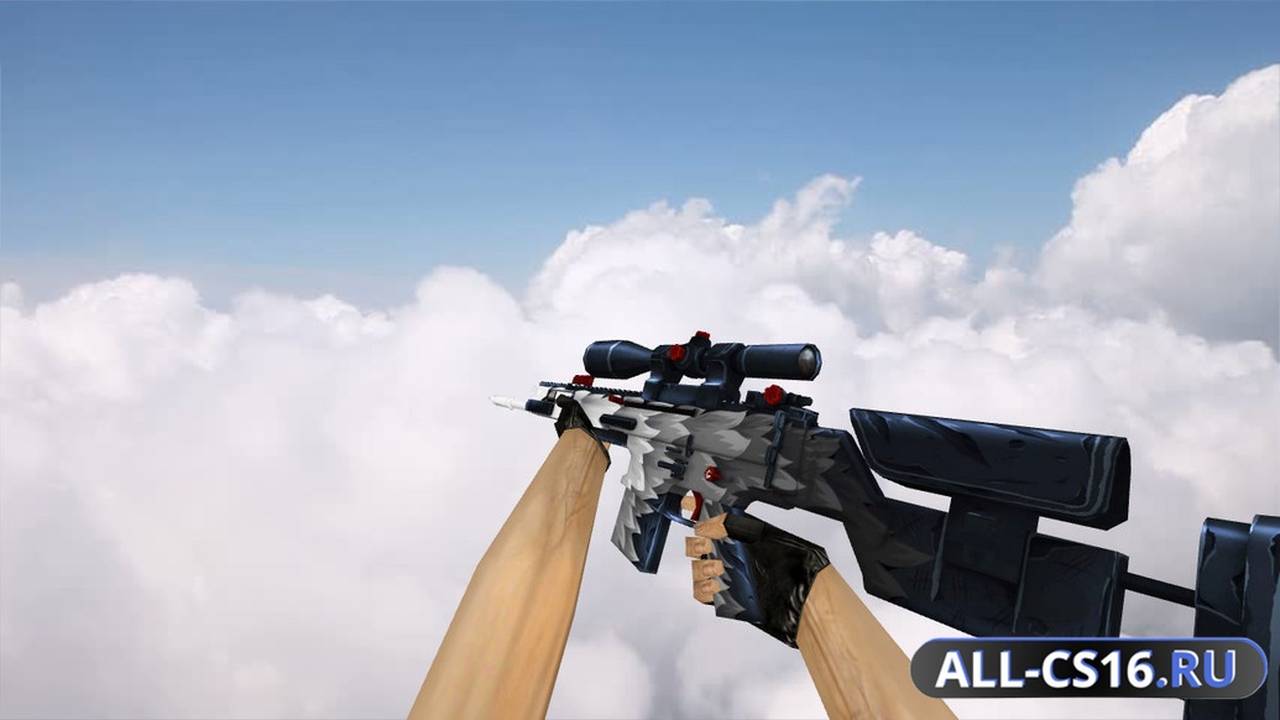 Модель оружия для CS 1.6 - SG-550 SCAR-20 White Fang