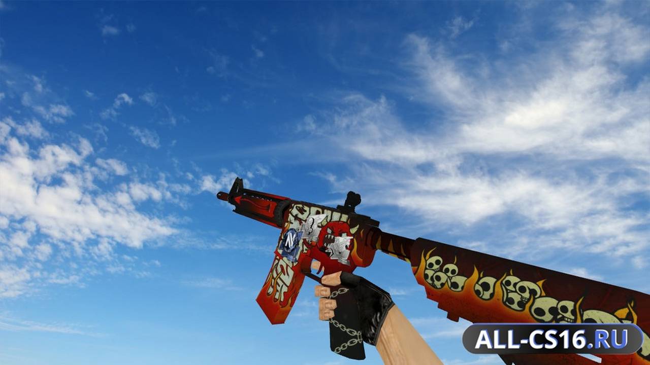 Модель оружия для CS 1.6 - M4A1 M4A4 | Адское пламя