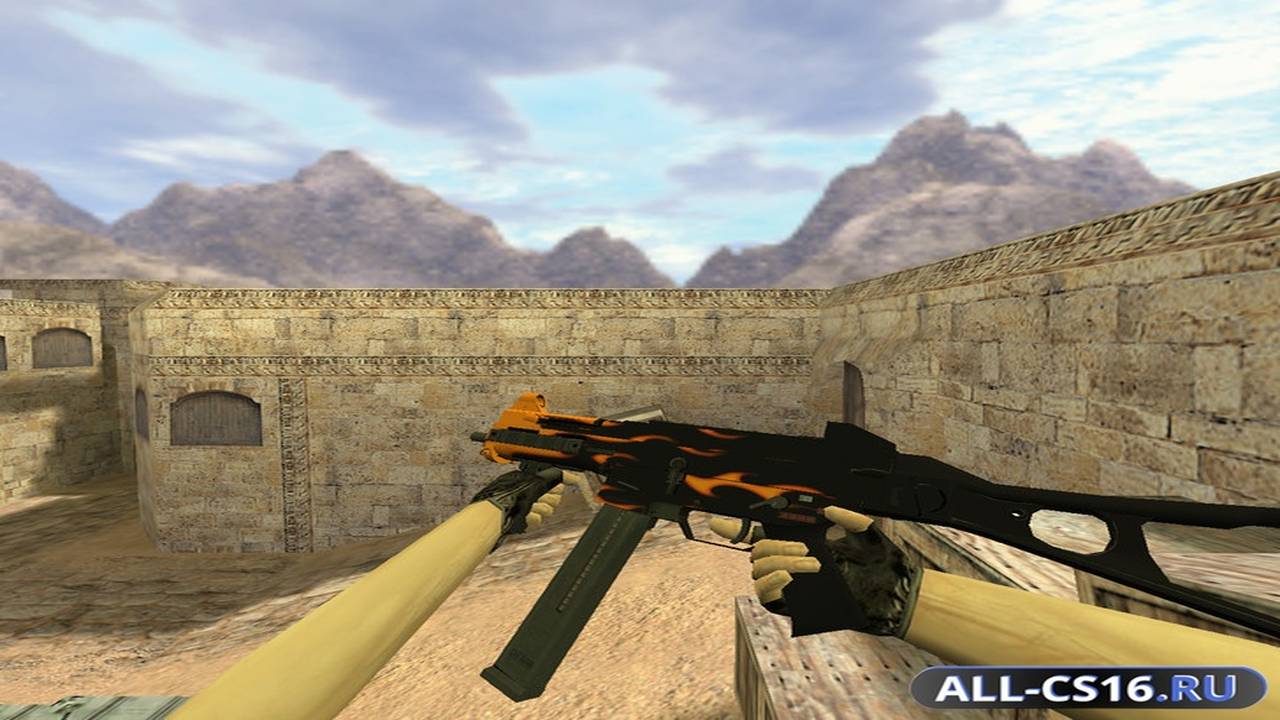 Модель оружия для CS 1.6 - UMP-45 UMP-45 Пламя